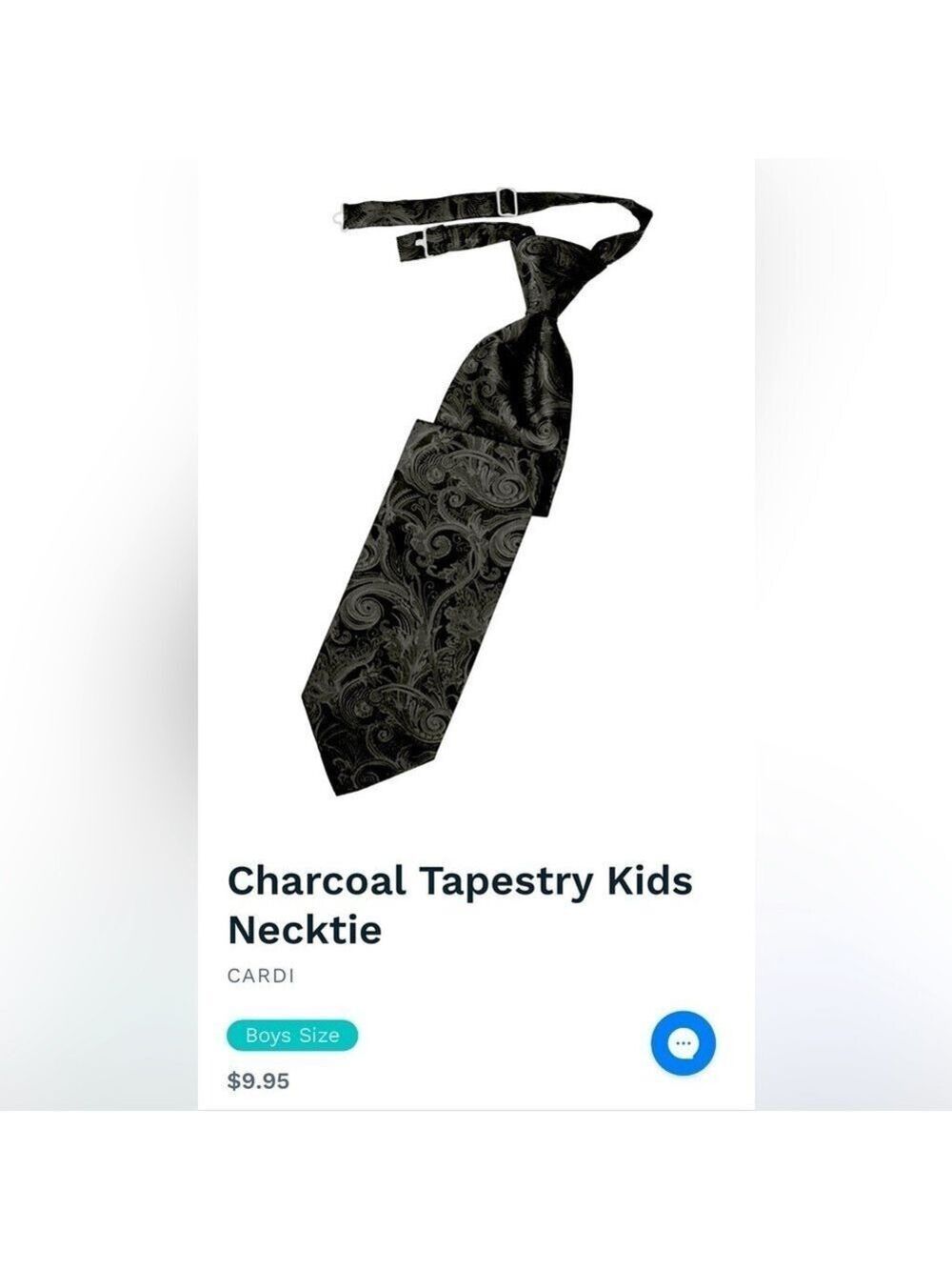 Charcoal Black Gray Grey Tie Wedding Tuxedo Pre Tied clip tapestry Kids Boys